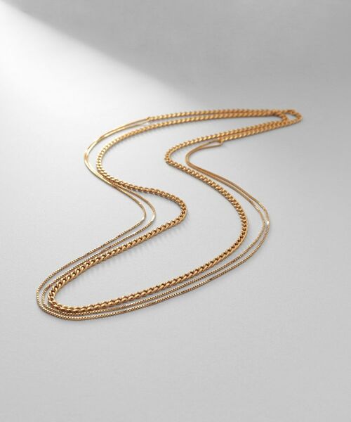 COCOSHNIK ONKITSCH / ココシュニックオンキッチュ ネックレス・ペンダント・チョーカー | シルバー ミックスチェーン カーブ・ベネチアンネックレス GP（ゴールド(600)）