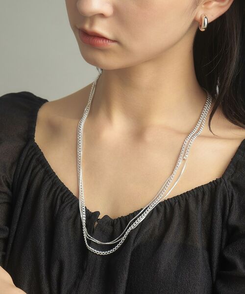 COCOSHNIK ONKITSCH / ココシュニックオンキッチュ ネックレス・ペンダント・チョーカー | シルバー ミックスチェーン カーブ・ベネチアンネックレス | 詳細9