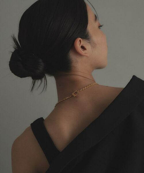 COCOSHNIK ONKITSCH / ココシュニックオンキッチュ ネックレス・ペンダント・チョーカー | シルバー カットケーブルチェーン レクタングルマンテルネックレス（48cm） GP | 詳細12