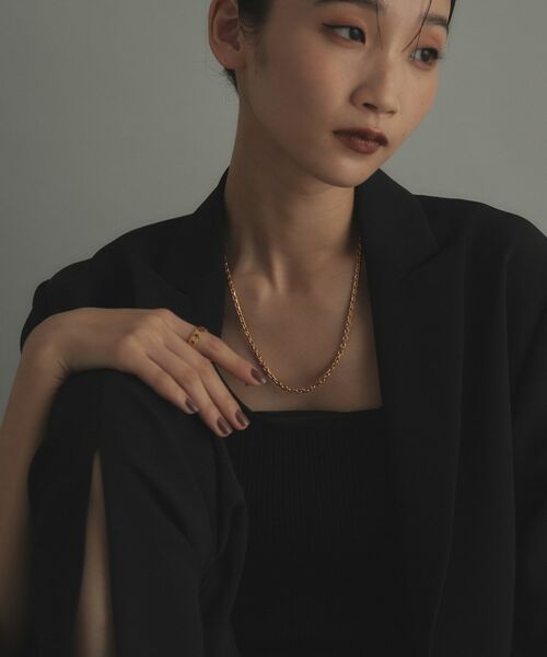 COCOSHNIK ONKITSCH / ココシュニックオンキッチュ ネックレス・ペンダント・チョーカー | シルバー カットケーブルチェーン レクタングルマンテルネックレス（48cm） GP | 詳細13