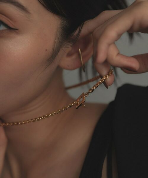 COCOSHNIK ONKITSCH / ココシュニックオンキッチュ ネックレス・ペンダント・チョーカー | シルバー カットケーブルチェーン レクタングルマンテルネックレス（48cm） GP | 詳細14