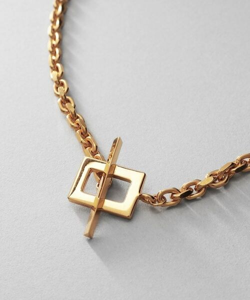 COCOSHNIK ONKITSCH / ココシュニックオンキッチュ ネックレス・ペンダント・チョーカー | シルバー カットケーブルチェーン レクタングルマンテルネックレス（48cm） GP | 詳細2