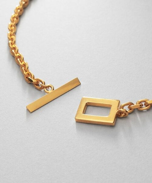 COCOSHNIK ONKITSCH / ココシュニックオンキッチュ ネックレス・ペンダント・チョーカー | シルバー カットケーブルチェーン レクタングルマンテルネックレス（48cm） GP | 詳細3