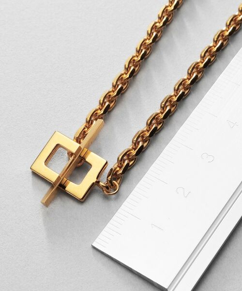 COCOSHNIK ONKITSCH / ココシュニックオンキッチュ ネックレス・ペンダント・チョーカー | シルバー カットケーブルチェーン レクタングルマンテルネックレス（48cm） GP | 詳細7