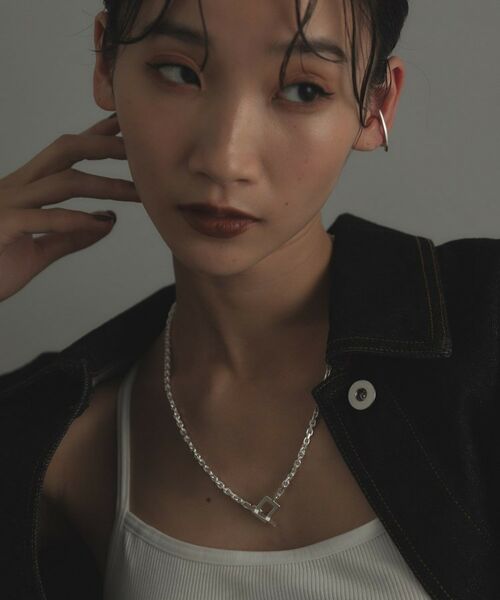 COCOSHNIK ONKITSCH / ココシュニックオンキッチュ ネックレス・ペンダント・チョーカー | シルバー カットケーブルチェーン レクタングルマンテルネックレス（48cm） | 詳細10