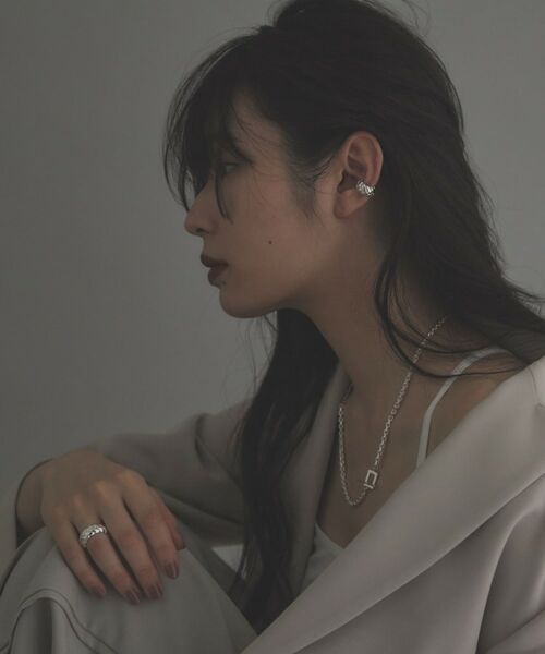 COCOSHNIK ONKITSCH / ココシュニックオンキッチュ ネックレス・ペンダント・チョーカー | シルバー カットケーブルチェーン レクタングルマンテルネックレス（48cm） | 詳細15