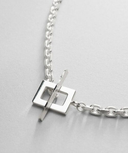 COCOSHNIK ONKITSCH / ココシュニックオンキッチュ ネックレス・ペンダント・チョーカー | シルバー カットケーブルチェーン レクタングルマンテルネックレス（48cm） | 詳細2