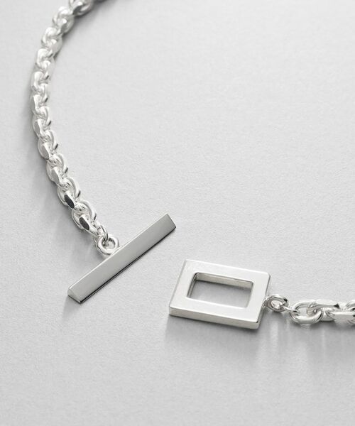 COCOSHNIK ONKITSCH / ココシュニックオンキッチュ ネックレス・ペンダント・チョーカー | シルバー カットケーブルチェーン レクタングルマンテルネックレス（48cm） | 詳細3