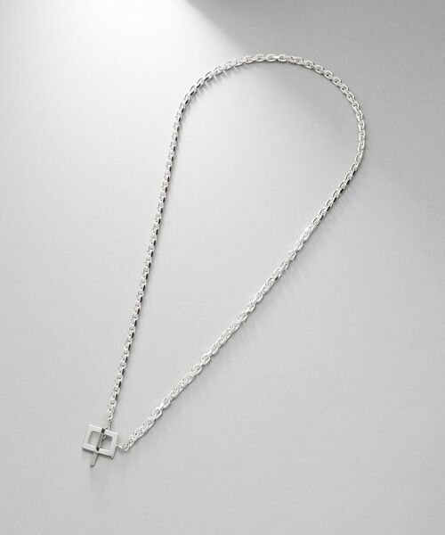 COCOSHNIK ONKITSCH / ココシュニックオンキッチュ ネックレス・ペンダント・チョーカー | シルバー カットケーブルチェーン レクタングルマンテルネックレス（48cm） | 詳細5