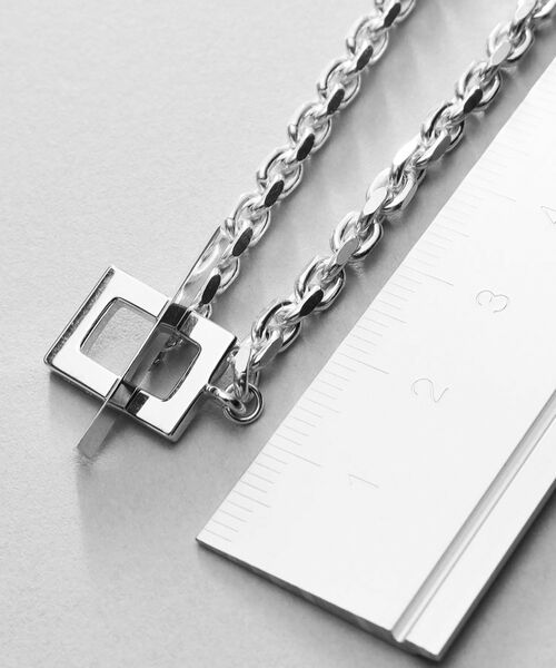 COCOSHNIK ONKITSCH / ココシュニックオンキッチュ ネックレス・ペンダント・チョーカー | シルバー カットケーブルチェーン レクタングルマンテルネックレス（48cm） | 詳細7