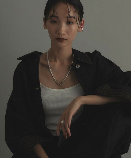 COCOSHNIK ONKITSCH / ココシュニックオンキッチュ ネックレス・ペンダント・チョーカー | シルバー カットケーブルチェーン レクタングルマンテルネックレス（48cm） | 詳細9