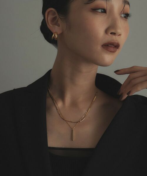 COCOSHNIK ONKITSCH / ココシュニックオンキッチュ ネックレス・ペンダント・チョーカー | シルバー デザインチェーン ライトフラットカーブネックレス（38cm） GP | 詳細8