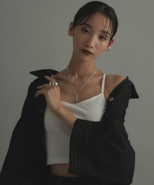 COCOSHNIK ONKITSCH / ココシュニックオンキッチュ ネックレス・ペンダント・チョーカー | シルバー デザインチェーン ライトフラットカーブネックレス（38cm） | 詳細6