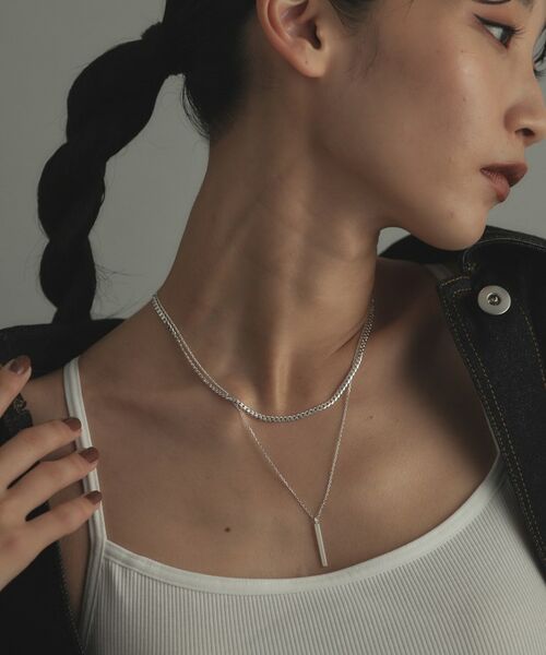 COCOSHNIK ONKITSCH / ココシュニックオンキッチュ ネックレス・ペンダント・チョーカー | シルバー デザインチェーン ライトフラットカーブネックレス（38cm） | 詳細8