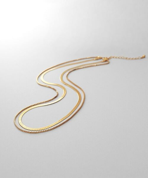 COCOSHNIK ONKITSCH / ココシュニックオンキッチュ ネックレス・ペンダント・チョーカー | シルバー コンビネーションチェーン フラットスネーク ベネチアンネックレス GP（ゴールド(600)）