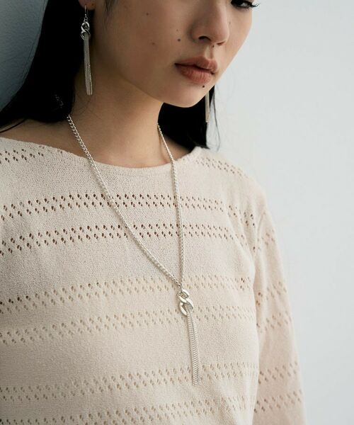 COCOSHNIK ONKITSCH / ココシュニックオンキッチュ ネックレス・ペンダント・チョーカー | シルバー カーブチェーンモチーフフリンジネックレス | 詳細10