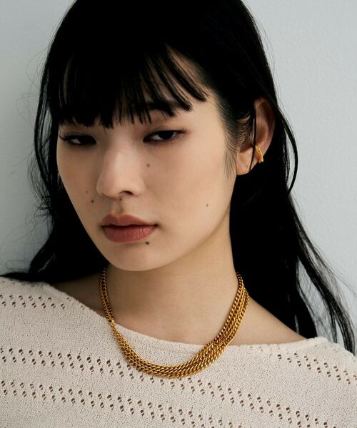 COCOSHNIK ONKITSCH / ココシュニックオンキッチュ ネックレス・ペンダント・チョーカー | シルバー カーブチェーンアシンメトリードレープネックレス GP | 詳細7