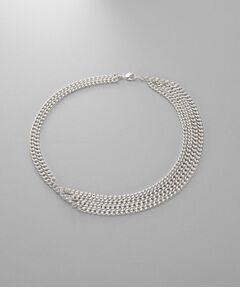 COCOSHNIK ONKITSCH / ココシュニックオンキッチュ ネックレス・ペンダント・チョーカー | シルバー カーブチェーンアシンメトリードレープネックレス