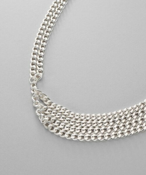 COCOSHNIK ONKITSCH / ココシュニックオンキッチュ ネックレス・ペンダント・チョーカー | シルバー カーブチェーンアシンメトリードレープネックレス | 詳細2