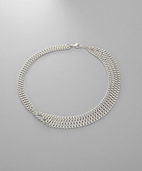 COCOSHNIK ONKITSCH / ココシュニックオンキッチュ ネックレス・ペンダント・チョーカー | シルバー カーブチェーンアシンメトリードレープネックレス（シルバー(600)）