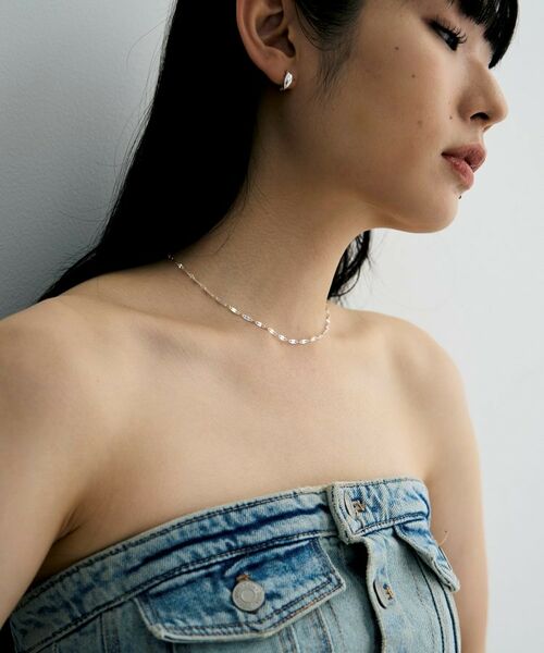 COCOSHNIK ONKITSCH / ココシュニックオンキッチュ ネックレス・ペンダント・チョーカー | シルバー デザインチェーン デュアルペタルネックレス（38ｃｍ） | 詳細7