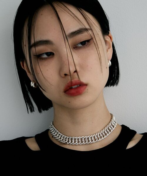 COCOSHNIK ONKITSCH / ココシュニックオンキッチュ ネックレス・ペンダント・チョーカー | シルバー デザインチェーン ホロウダブルカーブネックレス | 詳細8