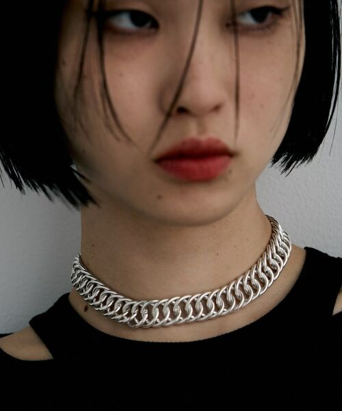COCOSHNIK ONKITSCH / ココシュニックオンキッチュ ネックレス・ペンダント・チョーカー | シルバー デザインチェーン ホロウダブルカーブネックレス | 詳細9