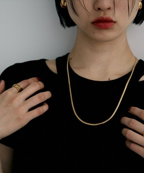 COCOSHNIK ONKITSCH / ココシュニックオンキッチュ ネックレス・ペンダント・チョーカー | シルバー デザインチェーン フラットスネークネックレスM（60cm） GP | 詳細7