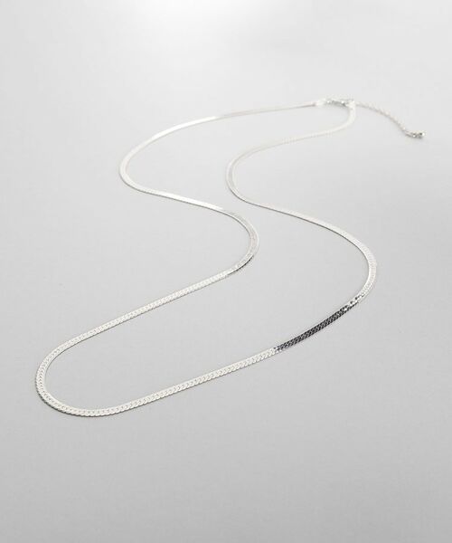 COCOSHNIK ONKITSCH / ココシュニックオンキッチュ ネックレス・ペンダント・チョーカー | シルバー デザインチェーン フラットスネークネックレスM（60cm） | 詳細1