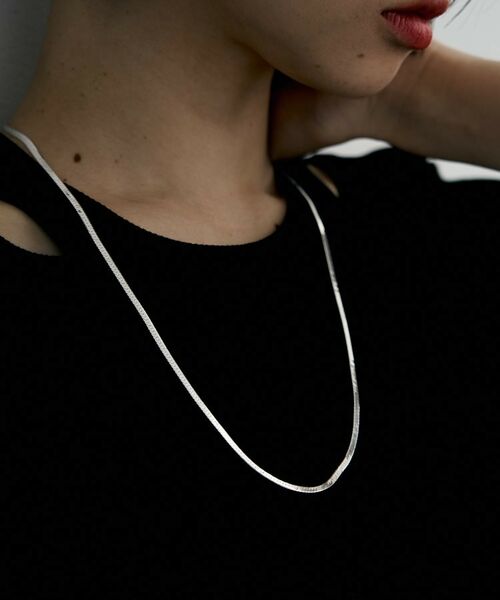 COCOSHNIK ONKITSCH / ココシュニックオンキッチュ ネックレス・ペンダント・チョーカー | シルバー デザインチェーン フラットスネークネックレスM（60cm） | 詳細8