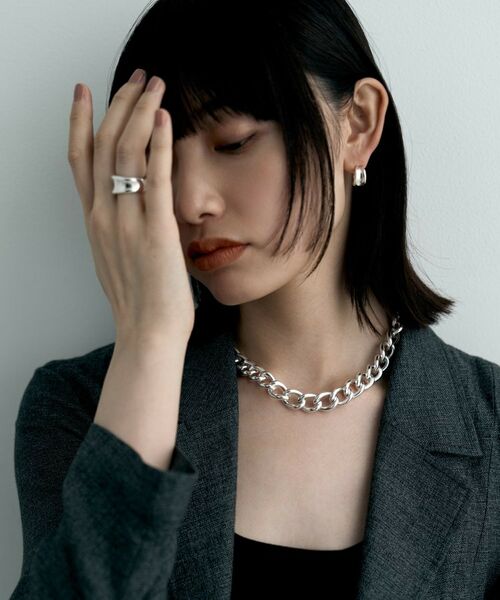COCOSHNIK ONKITSCH / ココシュニックオンキッチュ ネックレス・ペンダント・チョーカー | シルバー デザインチェーン ホロウボリュームカーブネックレス | 詳細6