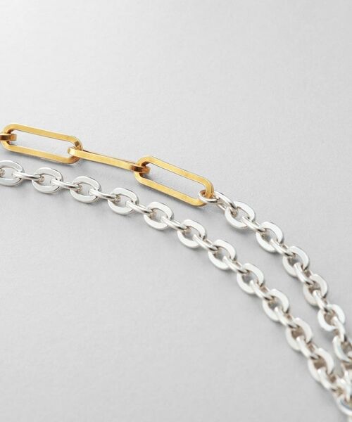 COCOSHNIK ONKITSCH / ココシュニックオンキッチュ ネックレス・ペンダント・チョーカー | シルバー コンビカラー フラットオーバル フラットケーブルマンテルネックレス | 詳細3