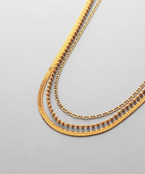 COCOSHNIK ONKITSCH / ココシュニックオンキッチュ ネックレス・ペンダント・チョーカー | シルバー コンビネーションチェーン フラットスネーク マリン ボールネックレスGP | 詳細2