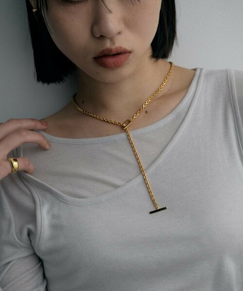 COCOSHNIK ONKITSCH / ココシュニックオンキッチュ ネックレス・ペンダント・チョーカー | シルバー カットケーブルチェーン レクタングルマンテルネックレス（55cm） GP | 詳細11