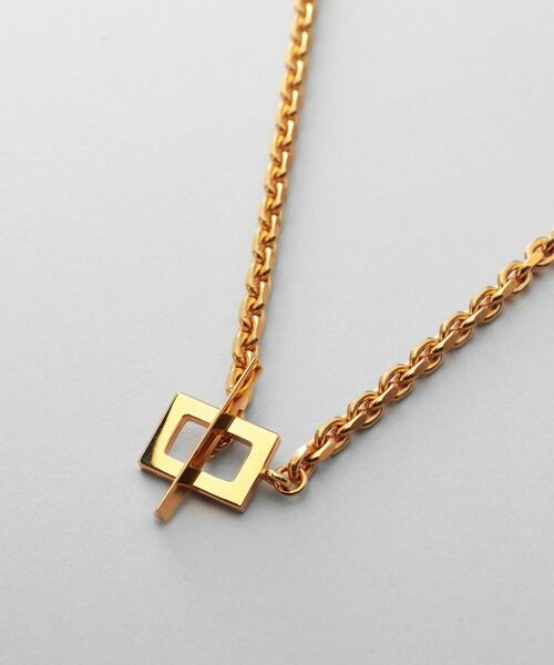 COCOSHNIK ONKITSCH / ココシュニックオンキッチュ ネックレス・ペンダント・チョーカー | シルバー カットケーブルチェーン レクタングルマンテルネックレス（55cm） GP | 詳細2