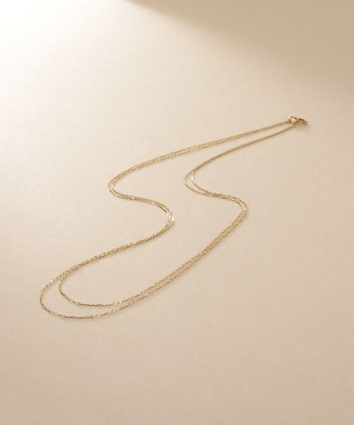 COCOSHNIK ONKITSCH / ココシュニックオンキッチュ ネックレス・ペンダント・チョーカー | K10スキニードレープネックレス ミラーカット（クリスタル/透明(100)）