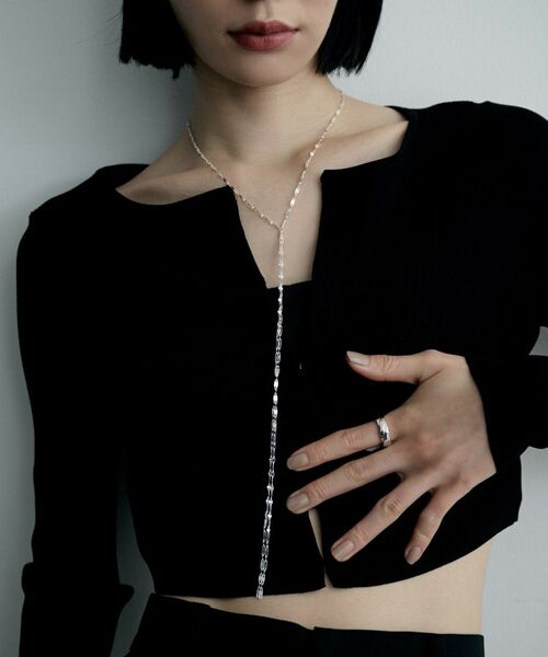 COCOSHNIK ONKITSCH / ココシュニックオンキッチュ ネックレス・ペンダント・チョーカー | シルバー デザインチェーン デュアルペタル フリンジYネックレス | 詳細7