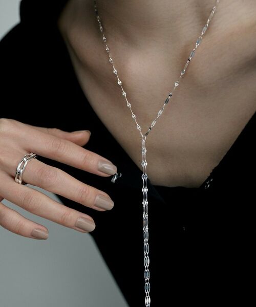 COCOSHNIK ONKITSCH / ココシュニックオンキッチュ ネックレス・ペンダント・チョーカー | シルバー デザインチェーン デュアルペタル フリンジYネックレス | 詳細8