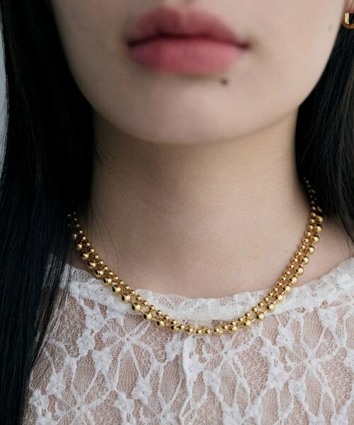 COCOSHNIK ONKITSCH / ココシュニックオンキッチュ ネックレス・ペンダント・チョーカー | シルバー ダブルボールチェーンネックレス GP | 詳細8