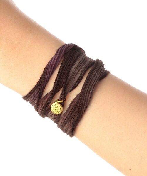 COCOSHNIK ONKITSCH / ココシュニックオンキッチュ ブレスレット・バングル | シルクリボンブレスレット(茶) | 詳細4