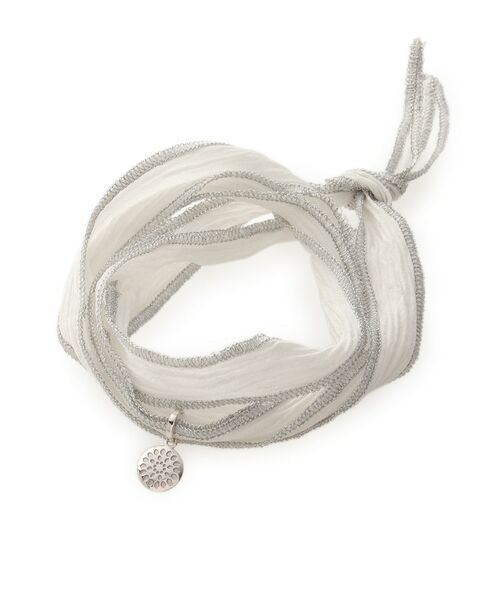 COCOSHNIK ONKITSCH / ココシュニックオンキッチュ ブレスレット・バングル | シルクリボンブレスレット(白)（ブラック系(002)）