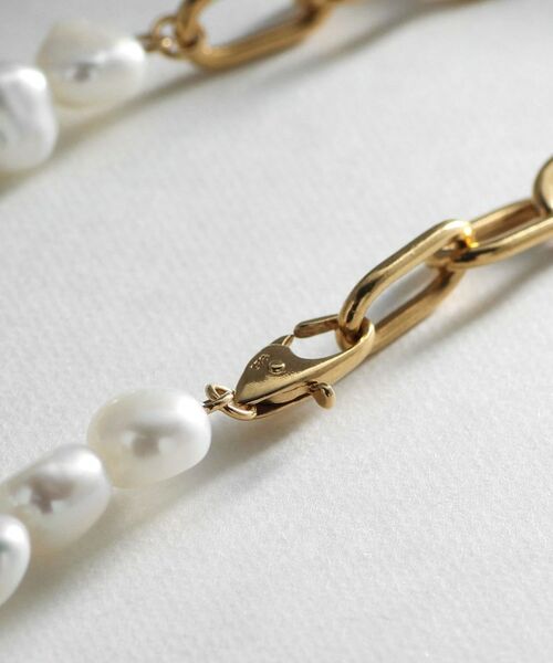 COCOSHNIK ONKITSCH / ココシュニックオンキッチュ ブレスレット・バングル | シルバー バロックパール チェーンミックス ブレスレットＬ GP | 詳細3