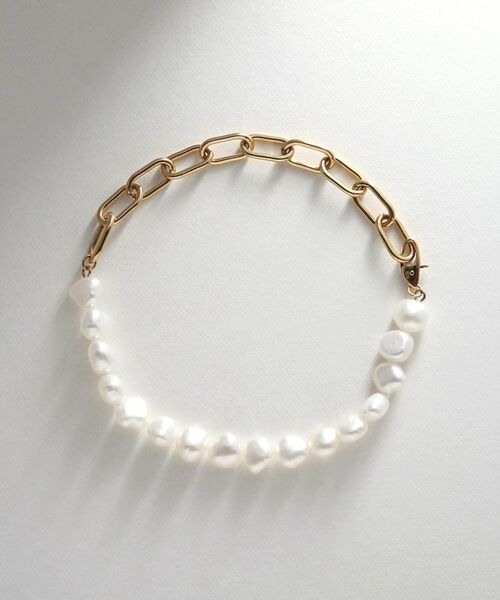 COCOSHNIK ONKITSCH / ココシュニックオンキッチュ ブレスレット・バングル | シルバー バロックパール チェーンミックス ブレスレットＬ GP | 詳細4
