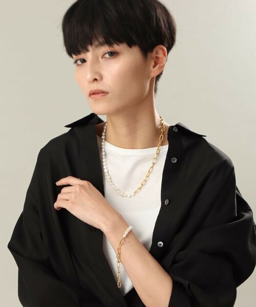 COCOSHNIK ONKITSCH / ココシュニックオンキッチュ ブレスレット・バングル | シルバー バロックパール チェーンミックス ブレスレットＬ GP | 詳細6