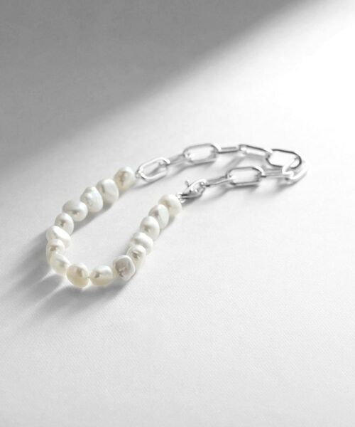 COCOSHNIK ONKITSCH / ココシュニックオンキッチュ ブレスレット・バングル | シルバー バロックパール チェーンミックス ブレスレットＬ | 詳細1