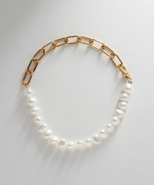 COCOSHNIK ONKITSCH / ココシュニックオンキッチュ ブレスレット・バングル | シルバー バロックパール チェーンミックス ブレスレットＳ GP | 詳細4
