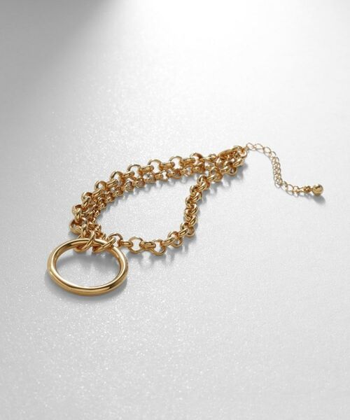 COCOSHNIK ONKITSCH / ココシュニックオンキッチュ ブレスレット・バングル | シルバー サークルモチーフ ダブルチェーンブレスレット GP | 詳細1