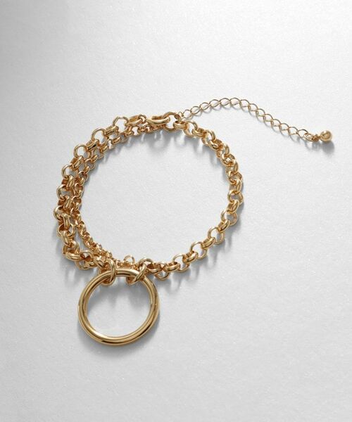 COCOSHNIK ONKITSCH / ココシュニックオンキッチュ ブレスレット・バングル | シルバー サークルモチーフ ダブルチェーンブレスレット GP | 詳細4