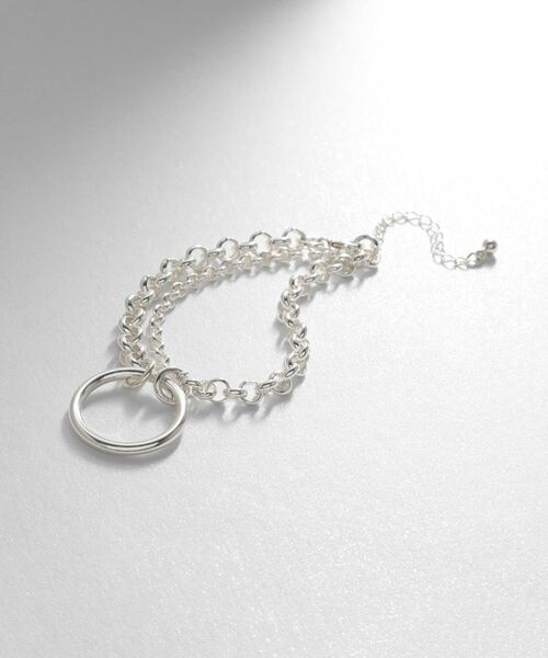 COCOSHNIK ONKITSCH / ココシュニックオンキッチュ ブレスレット・バングル | シルバー サークルモチーフ ダブルチェーンブレスレット | 詳細1