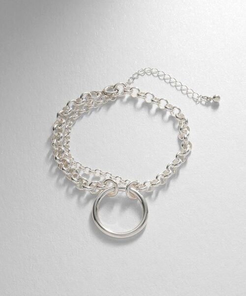 COCOSHNIK ONKITSCH / ココシュニックオンキッチュ ブレスレット・バングル | シルバー サークルモチーフ ダブルチェーンブレスレット | 詳細4